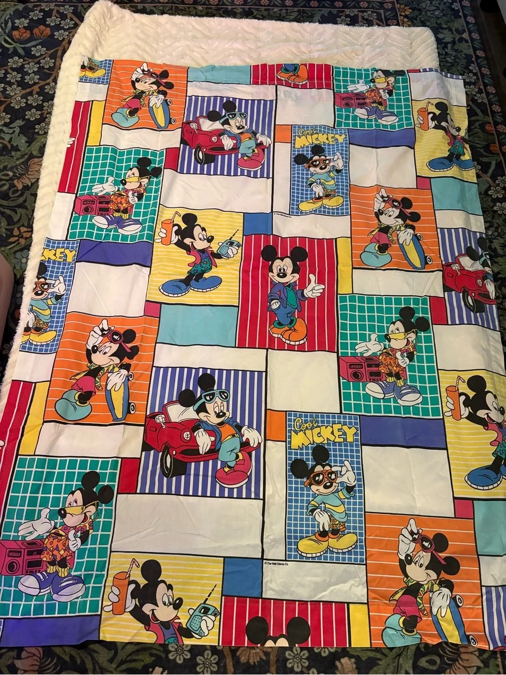 Vintage Disney Mickey Mouse Curtains 80s 90s Retro Handmade Rod Pocket 48x64